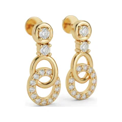 0.32 CTTW Lab Grown Diamond Micro-Pave Circle Drop Earrings thumbnail 2