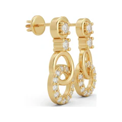 0.32 CTTW Lab Grown Diamond Micro-Pave Circle Drop Earrings thumbnail 3