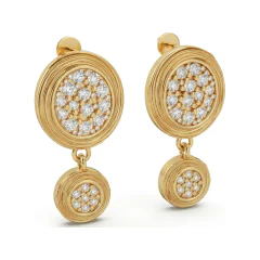 0.44 CTTW Lab Grown Diamond Pave Cluster Drop Earrings thumbnail 2