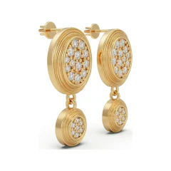 0.44 CTTW Lab Grown Diamond Pave Cluster Drop Earrings thumbnail 3