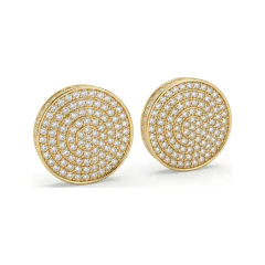 1.11 CTTW Lab Grown Diamond Round Pave Cluster Stud Earrings thumbnail 2