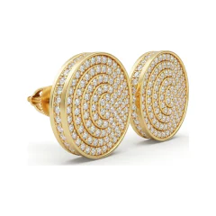 1.11 CTTW Lab Grown Diamond Round Pave Cluster Stud Earrings thumbnail 3