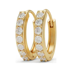 0.48 CTTW Lab Grown Diamond Classic Round Huggie Hoop Earrings thumbnail 1