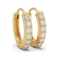 0.48 CTTW Lab Grown Diamond Classic Round Huggie Hoop Earrings thumbnail 2