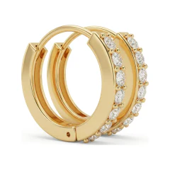 0.48 CTTW Lab Grown Diamond Classic Round Huggie Hoop Earrings thumbnail 3