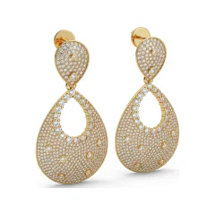 4.18 CTTW Open Teardrop Drop Earrings | Micro-Pave Lab Grown Diamond thumbnail 2