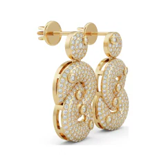 1.55 CTTW Lab Grown Diamond Love Knot Drop Earrings | Pave & Bezel Dangles thumbnail 3