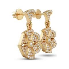 0.73 CTTW Lab Grown Diamond Cross Drop Earrings | Pave & Bezel Dangles thumbnail 3