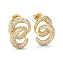 1.36 CTTW Lab Grown Diamond Open Circle Micro-Pave Earrings thumbnail 2