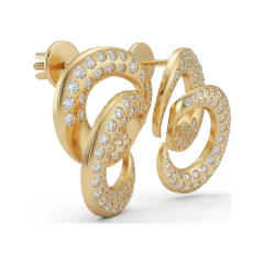 1.36 CTTW Lab Grown Diamond Open Circle Micro-Pave Earrings thumbnail 3