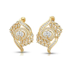 2.73 CTTW Oval Lab Grown Diamond Paisley Swirl Earrings | Micro-Pave thumbnail 1