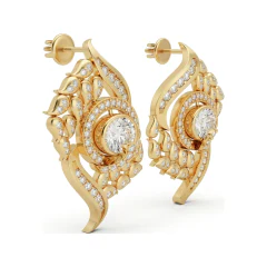 2.73 CTTW Oval Lab Grown Diamond Paisley Swirl Earrings | Micro-Pave thumbnail 3