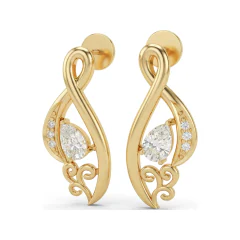 0.31 CTTW Pear Lab Grown Diamond Paisley Stud Earrings thumbnail 1