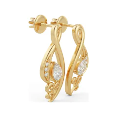 0.31 CTTW Pear Lab Grown Diamond Paisley Stud Earrings thumbnail 3