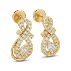 0.39 CTTW Lab Grown Diamond Infinity Stud Earrings with Pear Center thumbnail 2