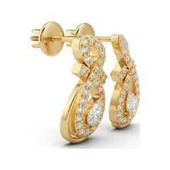 0.39 CTTW Lab Grown Diamond Infinity Stud Earrings with Pear Center thumbnail 3