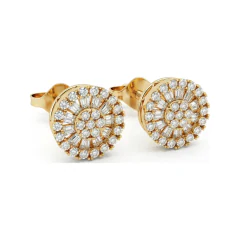 0.41 CTTW Baguette and Round Lab Grown Diamond Starburst Stud Earrings thumbnail 2