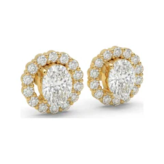 2.34 CTTW Oval Lab Grown Diamond Halo Stud Earrings thumbnail 2