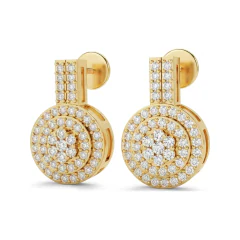 0.58 CTTW Pave Lab Grown Diamond Disc Drop Earrings thumbnail 1