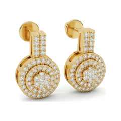 0.58 CTTW Pave Lab Grown Diamond Disc Drop Earrings thumbnail 2