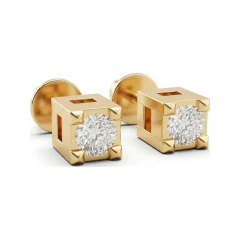 0.06 CTTW Classic Round Lab Grown Diamond Solitaire Stud Earrings thumbnail 2