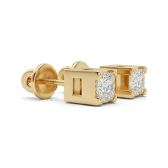 0.06 CTTW Classic Round Lab Grown Diamond Solitaire Stud Earrings thumbnail 3