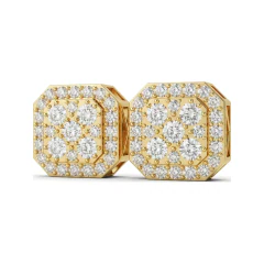 1.11 CTTW Octagon-Shaped Halo Round Lab Grown Diamond Cluster Stud Earrings thumbnail 1