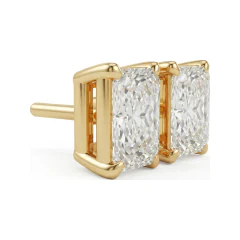 0.4 CTTW Lab Grown Diamond Radiant Cut Basket Stud Earrings with Screw Backs thumbnail 3