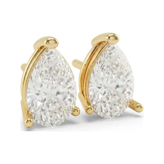 1.27 CTTW Lab Grown Diamond Pear Basket-Set Fancy Stud Earrings thumbnail 2