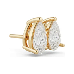 1.27 CTTW Lab Grown Diamond Pear Basket-Set Fancy Stud Earrings thumbnail 3