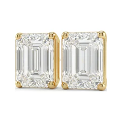 0.15 CTTW Lab Grown Diamond Emerald-Cut Stud Earrings | Basket-Set, Screw Backs thumbnail 1