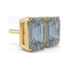 0.15 CTTW Lab Grown Diamond Emerald-Cut Stud Earrings | Basket-Set, Screw Backs thumbnail 3