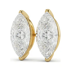 1.09 CTTW Marquise Basket Stud Earrings | Screw-Back Lab Grown Diamond thumbnail 1