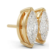 1.09 CTTW Marquise Basket Stud Earrings | Screw-Back Lab Grown Diamond thumbnail 3
