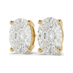1 CTTW Lab Grown Diamond Oval Basket Stud Earrings with Screw Backs thumbnail 1