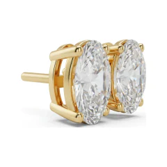 1 CTTW Lab Grown Diamond Oval Basket Stud Earrings with Screw Backs thumbnail 3