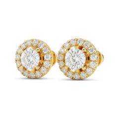 0.33 CTTW Lab Grown Diamond Floral Halo Cluster Stud Earrings thumbnail 1