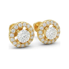 0.33 CTTW Lab Grown Diamond Floral Halo Cluster Stud Earrings thumbnail 2