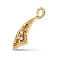 0.15 CTTW Diamond Cluster Geometric Sail Pendant in 10K Yellow Gold thumbnail 2