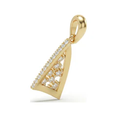 0.15 CTTW Diamond Cluster Geometric Sail Pendant in 10K Yellow Gold thumbnail 3