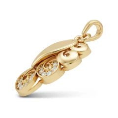 0.09 CTTW Diamond Paisley Swirl Pendant in 10K Yellow Gold thumbnail 2