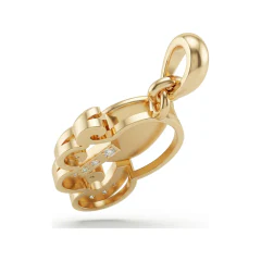 0.09 CTTW Diamond Paisley Swirl Pendant in 10K Yellow Gold thumbnail 3