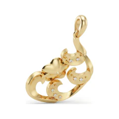 0.17 CTTW Diamond Flower & Scroll Pendant | Floral Necklace in 10K Yellow Gold thumbnail 3