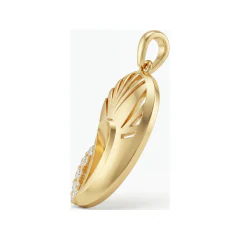 0.14 CTTW Diamond Paisley Shell Pendant | Modern Necklace in 10K Yellow Gold thumbnail 2