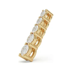 1.49 CTTW Five-Stone Graduated Round Diamond Journey Pendant in 10K Yellow Gold thumbnail 2