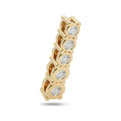 1.49 CTTW Five-Stone Graduated Round Diamond Journey Pendant in 10K Yellow Gold thumbnail 3