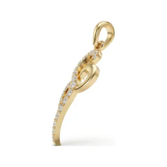 0.27 CTTW Pave Diamond Scroll Swirl Pendant Necklace in 10K Yellow Gold thumbnail 2