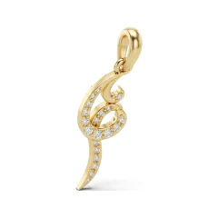 0.18 CTTW Pave Diamond Serpent Swirl Drop Pendant in 10K Yellow Gold thumbnail 3