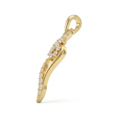 0.24 CTTW Diamond Flower and Vine Pendant Necklace in 10K Yellow Gold thumbnail 2