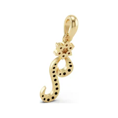 0.25 CTTW Diamond Flower and Swirl Drop Pendant in 10K Yellow Gold thumbnail 3